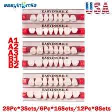 84Pc/96Pc Dental Acrylic Resin Denture Teeth Upper Lower Full Set Shade A1/A2/A3