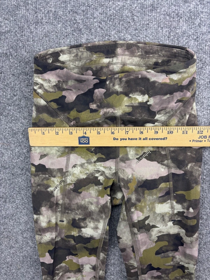 Leggings ajustados de tiro alto Lululemon Power Thru para mujer 2 bolsillos verdes de camuflaje Foto 4 de 4