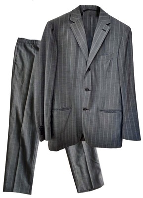 marcaPIOMBO Abito da uomo gessato, colore grigio, in lana leggera 100%  taglia 46 | eBay