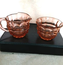 Set of Pink Cream & Sugar Like the Cubest Style Not Used