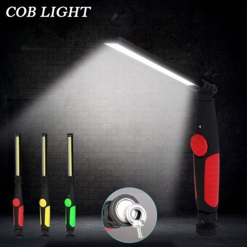 TORCIA LAMPADA  LED COB LUCE BIANCA RICARICABILE LAMPADA DA LAVORO OFFICINA GARA