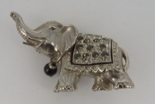 Nuovo modello: magnifica spilla elefante 1960 circa Swarovski Elements (35846)