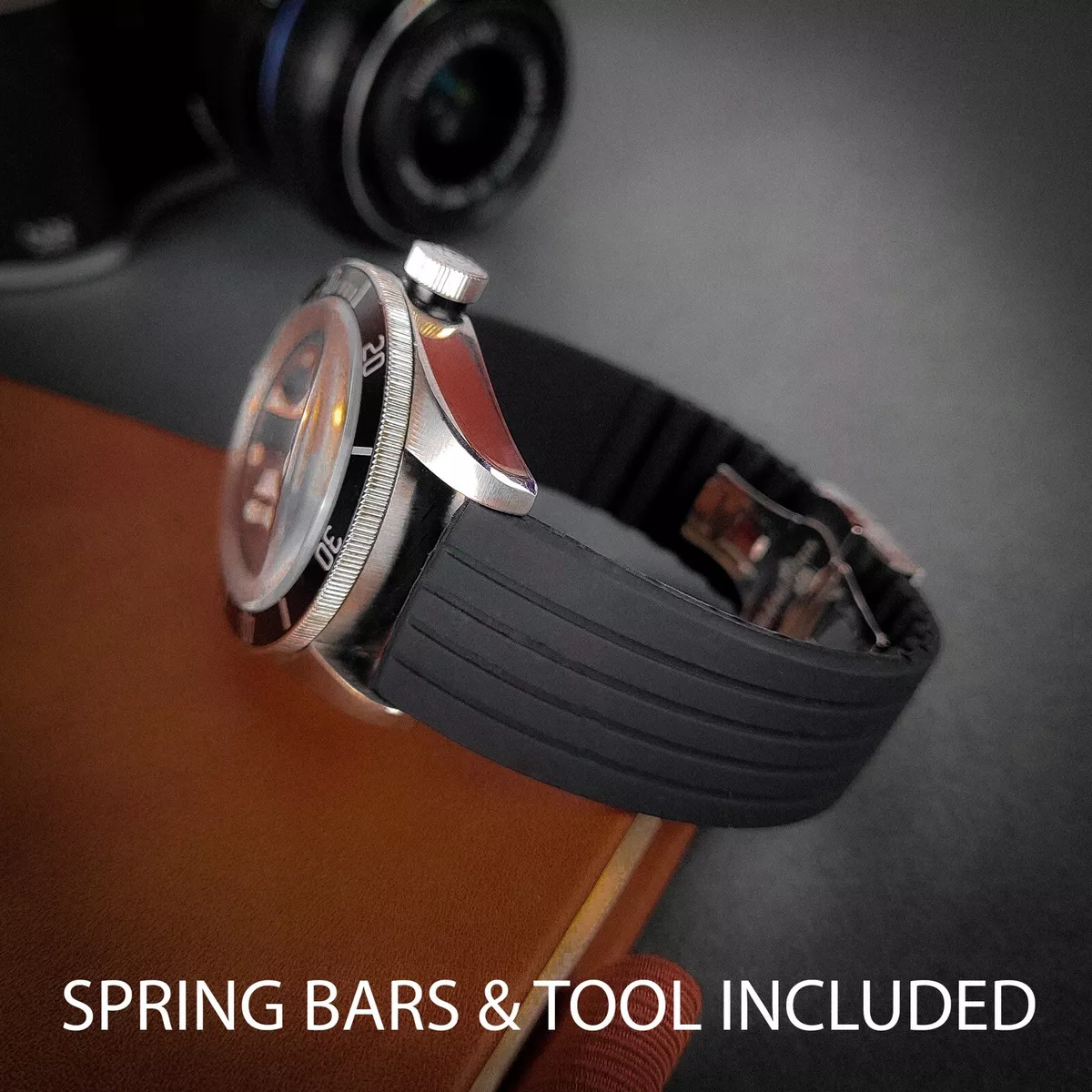 22mm rubber online strap with clasp