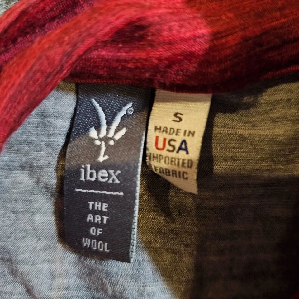 Pullover Ibex Para Hombres Pequeño Rojo Lana Merino 1/4 Cremallera Bolsillo Elástico Atlético Informal Foto 3 de 4