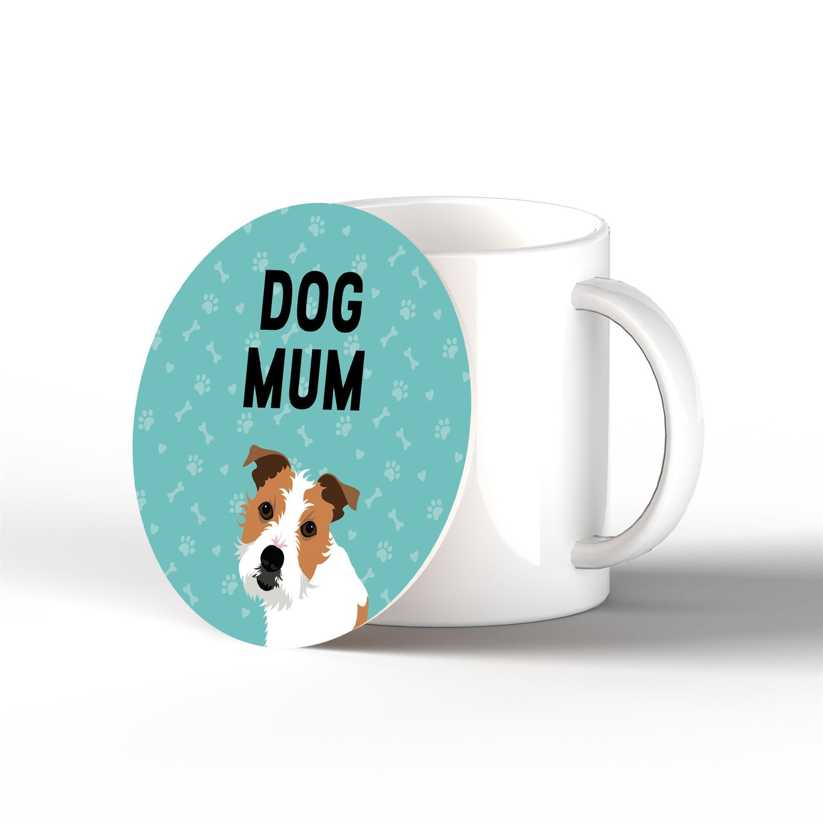 Jack Russell Dog Mum Kate Pearson Illustration Ceramic Circle Coaster Dog Gift