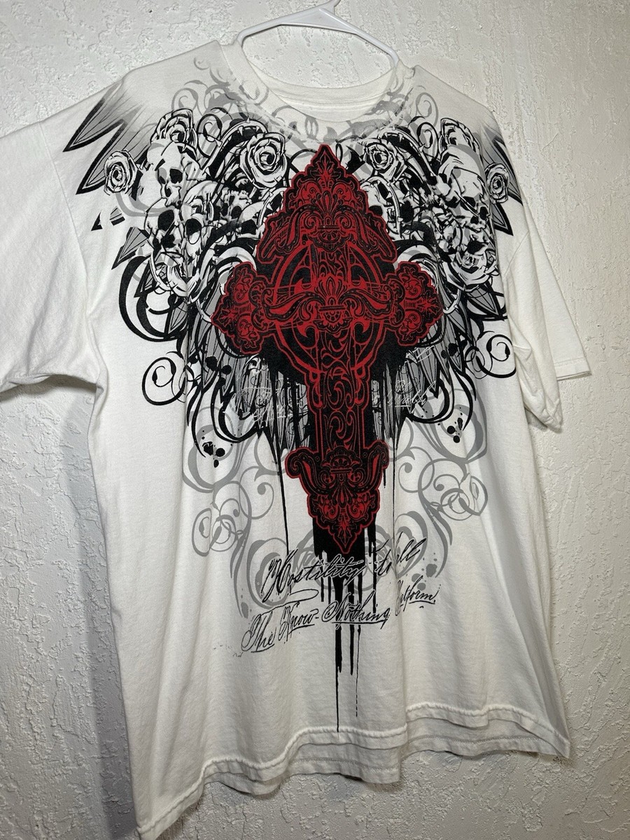 【mahagrid】24SS★ GOTHIC ECLIPSE LOGO LS TEE Y2K Cyber Grunge Cross Wing Print T-shirt E Girl Gothic Mall