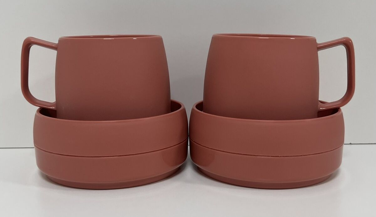 Dinex Mauve Color Classic Insulated Stackable 8oz Mugs