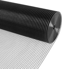 Black Vinyl Coated Hardware Cloth 1/2 in 24  X100  19 Gauge, Welded Wire Fencing