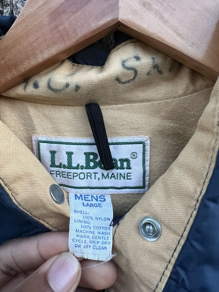 VINTAGE LL BEAN COACH CHAMOIS LINED NAVY BLUE JACKET MEN'S VINTAGE LL BEAN COACH CHAMOIS LINED NAVY BLUE JACKET MEN'S