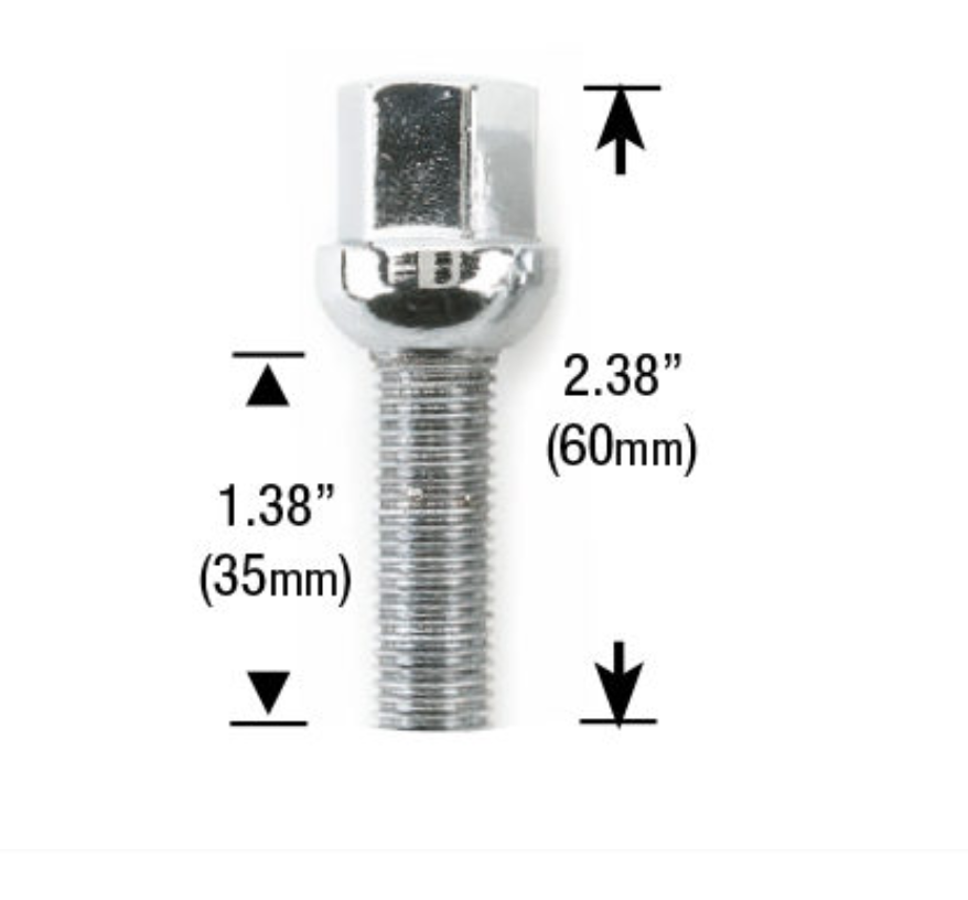 20 Black 14x1.5 Ball Seat Lug Bolts 33mm/1.30 Shank Fit 20 Black 14x1.5 Ball Seat Lug Bolts 33mm/1.30 Shank Fit
