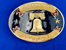 Bicentennial 1776-1976 Liberty Bell Ring for Independence gold tone Belt Buckle
