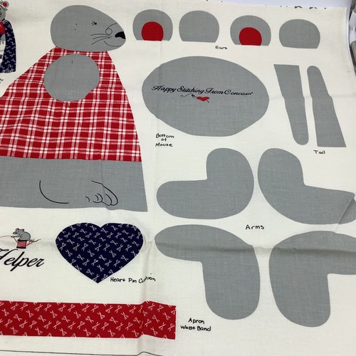 Mrs. Molly Mouse Sewing Helper Fabric Panel Joan Kessler for Concord Fabric New - Picture 3 of 7