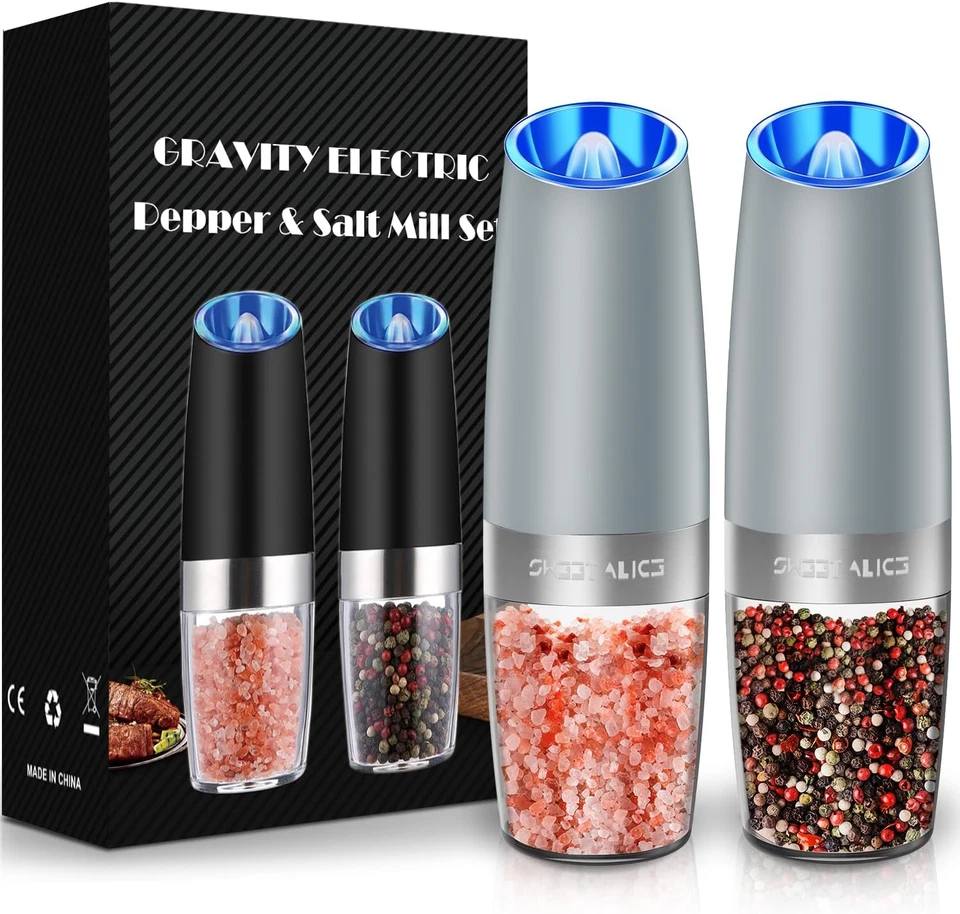 Gravity Electric Salt and Pepper Grinder Set with LED Light, 2 Pack - Image 2 of 4