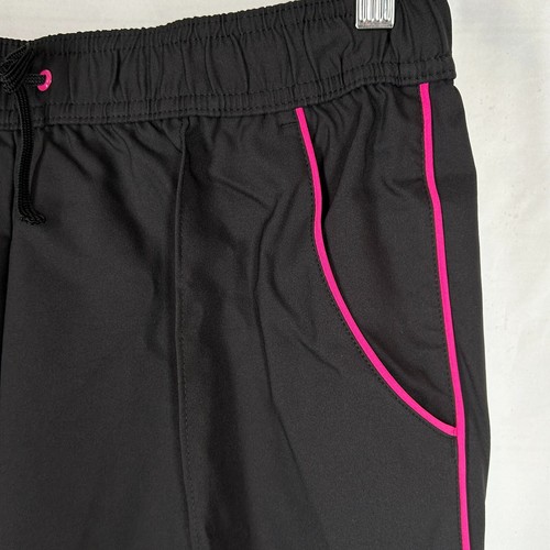 NEW JCP Shorts Black with Pink Trim MT M Tall Ponte Elastic Waist Pockets NWT