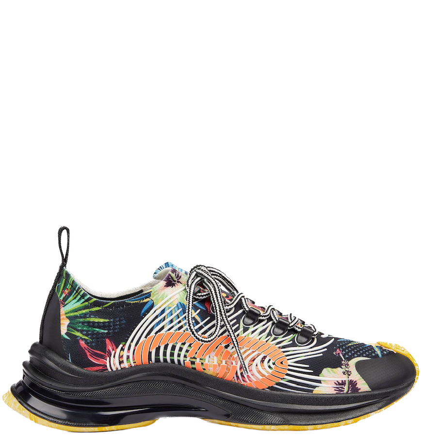 Authentic Men's Gucci Black Fabric Technical Running Sneaker