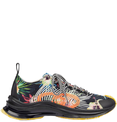 Authentic Men's Gucci Black Fabric Technical Running Sneaker