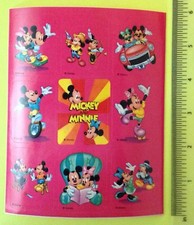 VTG 80s MICKEY MOUSE Sticker Sheet, Disney Minnie Mouse Scrapbooking LOVE, Rare