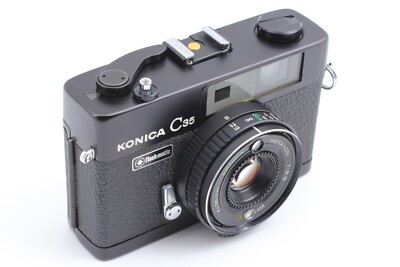 Exc+5】Konica C35 Flash matic Black HEXANON 38mm f2.8 Film camera