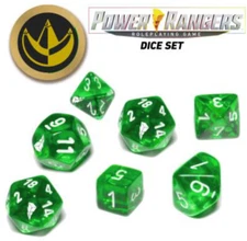 Renegade Games Studios Power Rangers RPG: Game Dice Set - Green (7+coin)