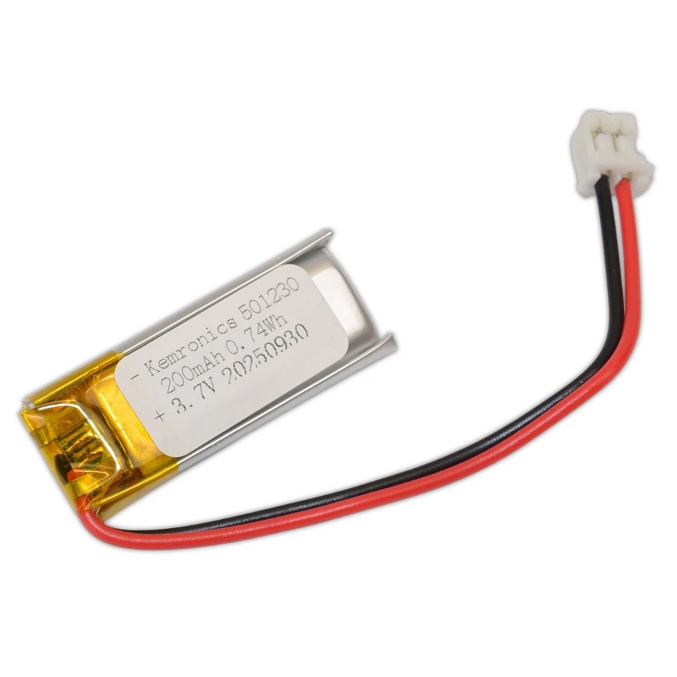 Kemronics Lipo Batterie 1S 3,7V 200mAh PCB Pour Montre GPS Casque Bluetooth - Photo 1/1