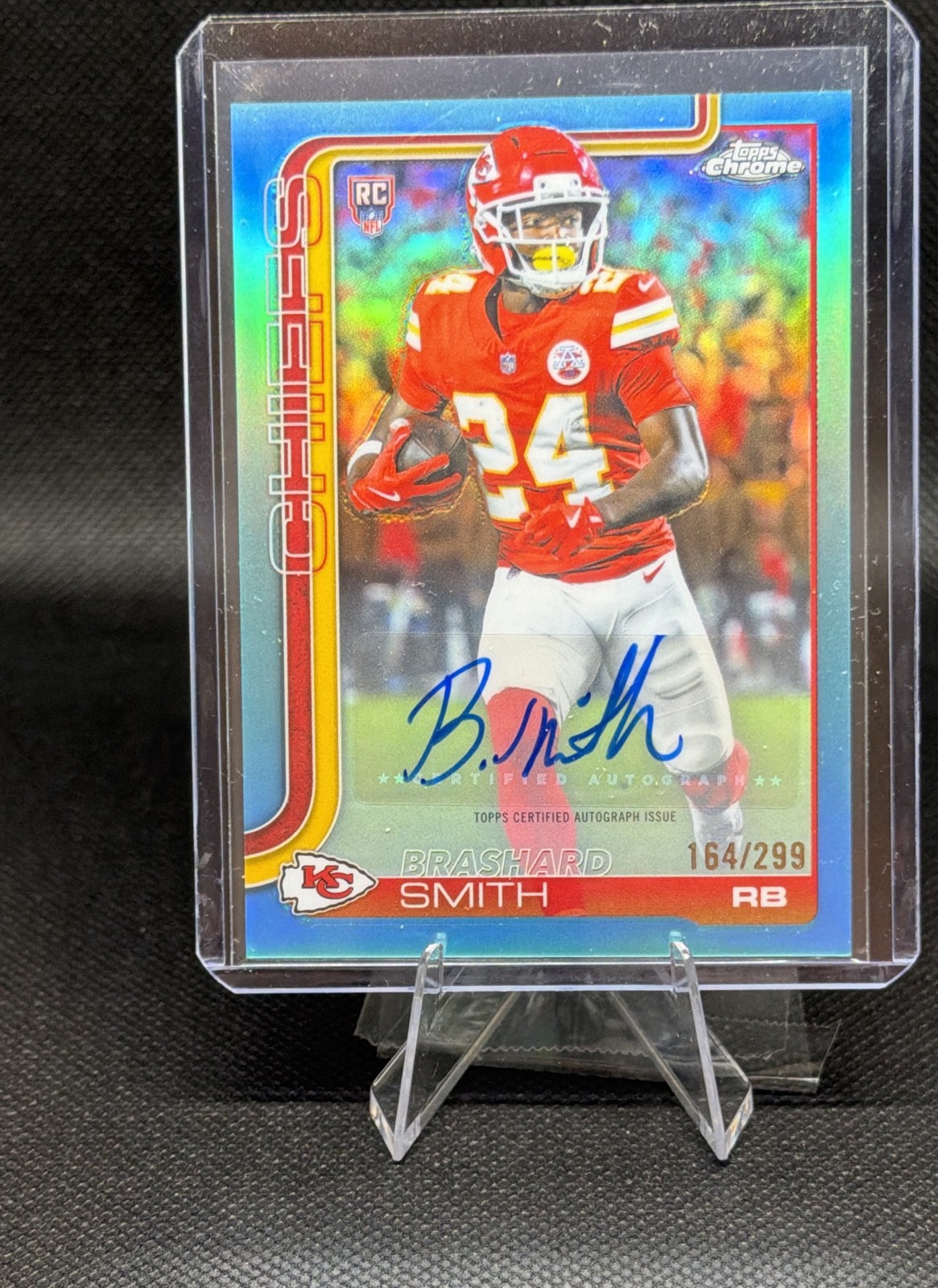 2025 Topps Chrome -Autographs Brashard Smith #RA-BS Aqua Refractor /199 (AU, RC)