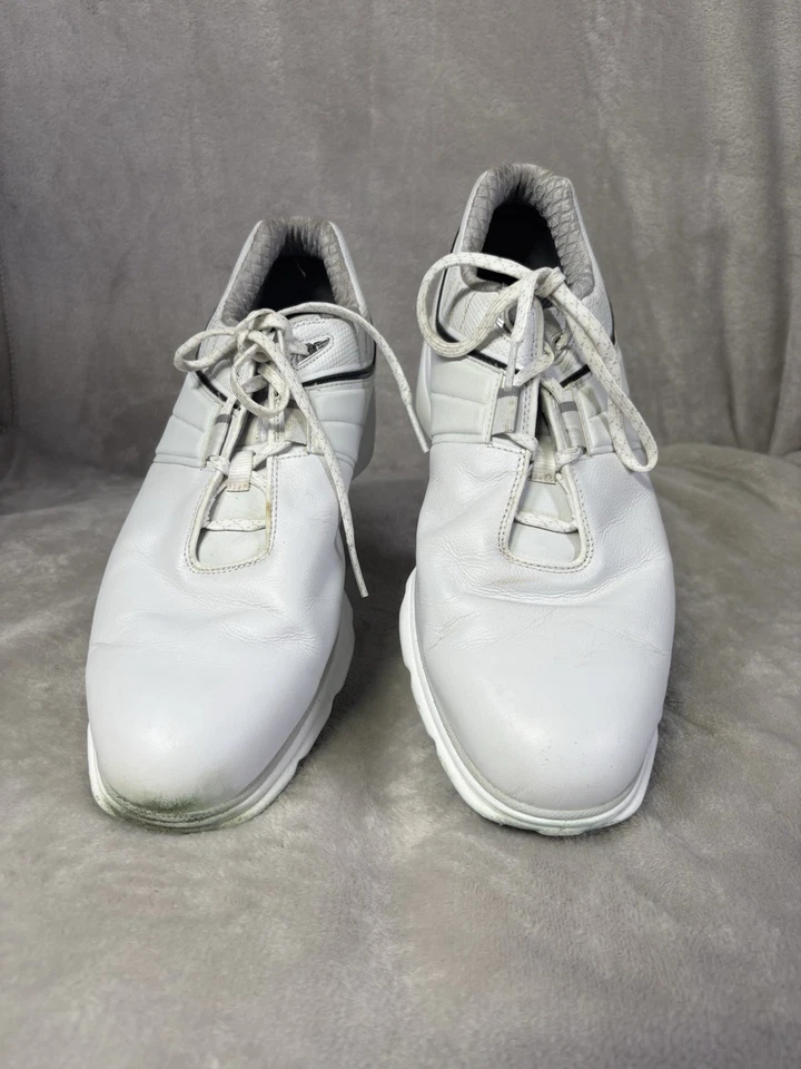 FootJoy Pro SL Carbon Spikeless Golf Shoes Men size 13 M White Leather 53079 - Image 2 of 4