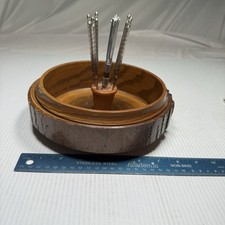 Rusticware Vintage Tree Bark Walnut Nut Bowl with Nut Cracker  6 Picks