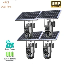 4MP Solar Battery Powered Wireless WiFi Outdoor Home Security Camera System CCTV
