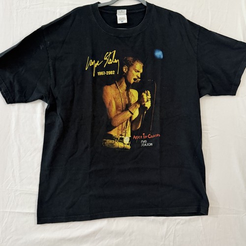 Vintage Layne Staley Alice in Chains Mad Season Memorial T-Shirt Size XL