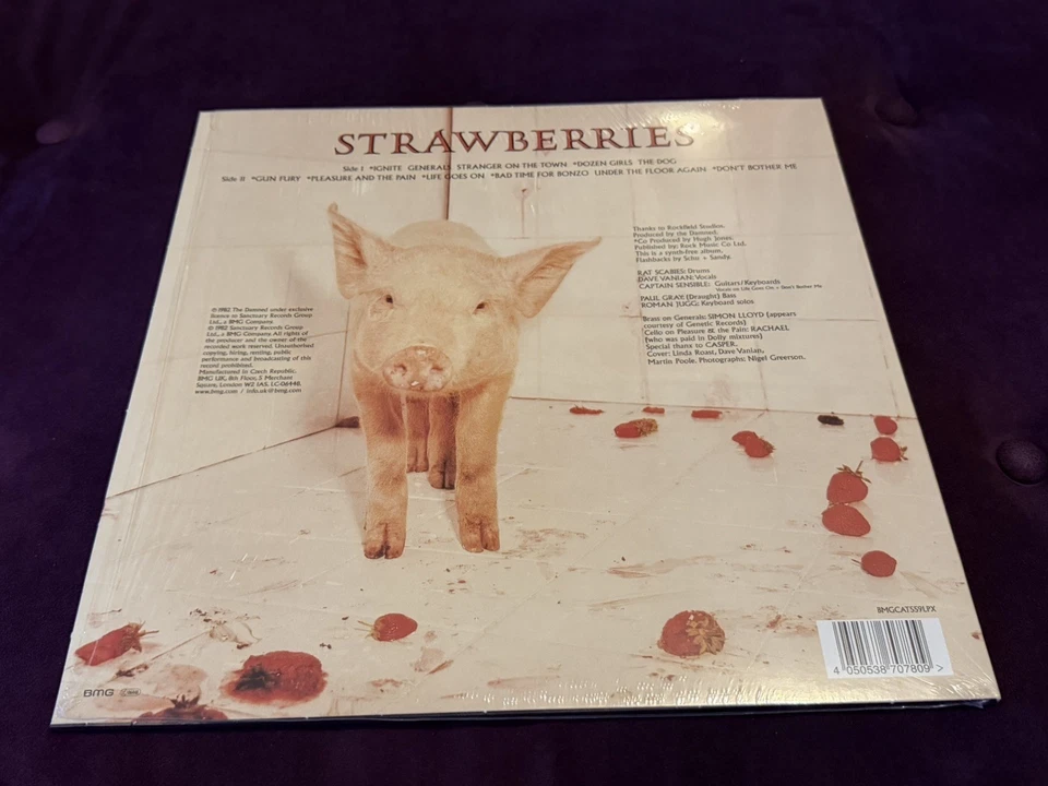 PUNK / NEW WAVE / THE DAMNED: 'STRAWBERRIES' RSD 2022 RED & PINK SWIRL 12" VINYL - Image 3 of 4