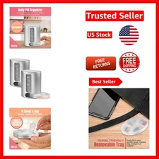 Stylish Silver Stackable Pill Dispenser - 2 Pack for Organized Medication Care