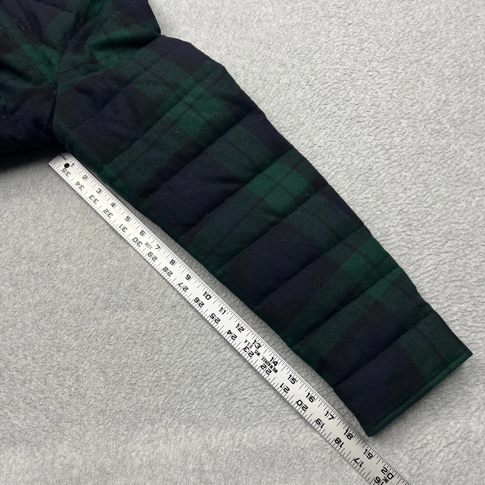 Polo Ralph Lauren Jacket Mens Large Black Watch Plaid Wool Down Filled Puffer image 7