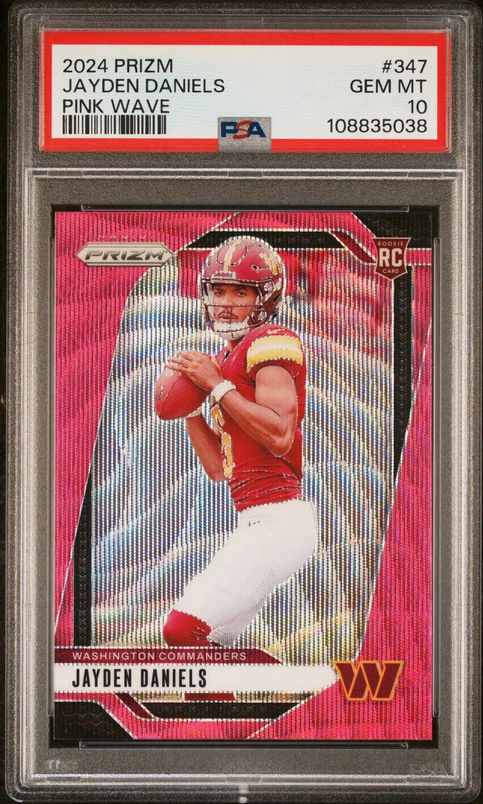 2024 Panini Prizm Jayden Daniels #347 Pink Wave PSA 10