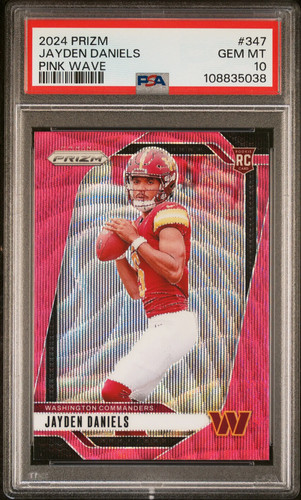 2024 Panini Prizm Jayden Daniels #347 Pink Wave PSA 10
