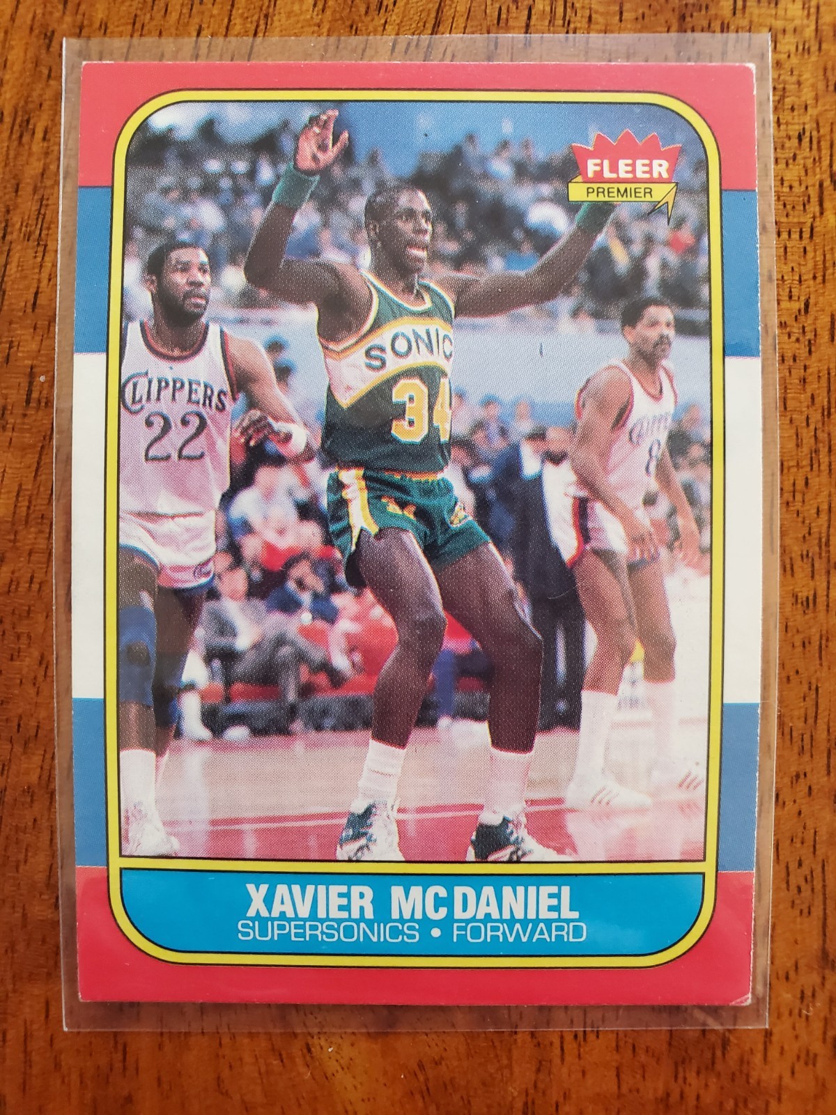 1986-87 FLEER XAVIER MCDANIEL ROOKIE SEATTLE SUPERSONICS #72