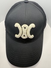 CELINE TRIOMPHE BASEBALL CAP HAT Adjustable BLACK, Size M