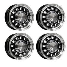 Legendary Wheel Co Black Machined 5-lug 15x7 Gt8 Wheel Set Mustang 65-73 W...