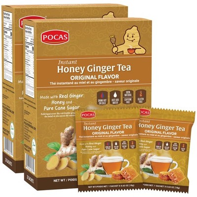 Honey Ginger Instant Tea Powder 2-Pack with Ginger Extract and Real Sweetener...