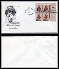 US FDC # 1894 20c Flag over Court  Artmaster Plate Block 37930 UR 1981, 9Q1226