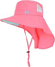 Kids Sun Hat UPF 50 Boy Girl Protection Hat Wide Brim Beach Hats with Mesh and