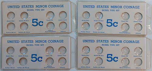 4 Crown? United States Minor Coinage Type Set Five Cent Nickel Coin Holder Cards