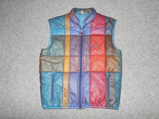 DUBIN VTG 80'S MADE IN ITALY MENS USA MEDIUM COLOR BLOCK INSULATED VEST