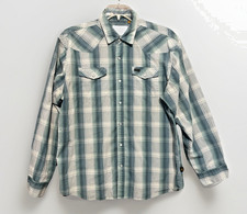 Howler Brothers H Bar B Shirt Pearl Snap Men's Large Long Sleeve Plaid Metallic