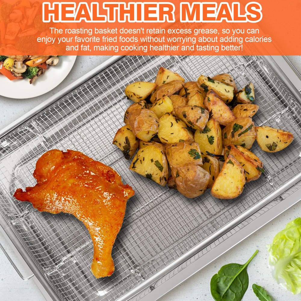 Stainless Steel 15x11 Inch Air Fryer Basket for Oven – Essential Accessory
