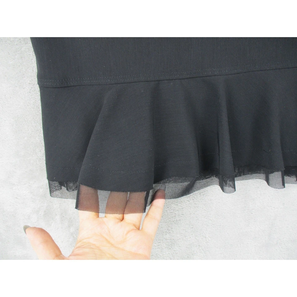 Falda Tuzzi Mujer 40 EE. UU. 10 Midi Volantes Borde Transparente Oficina Carrera Minimalista Cremallera Foto 4 de 4