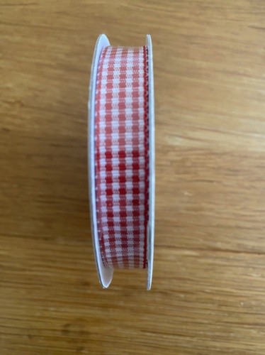 Three Kings Ribbon Red 10mm Gingham Ribbon 5m Reel