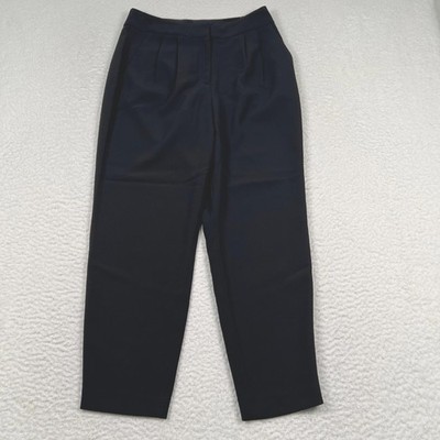 NWT Express Ankle Super High Rise Pants Women 8R Black Pleated Tapered