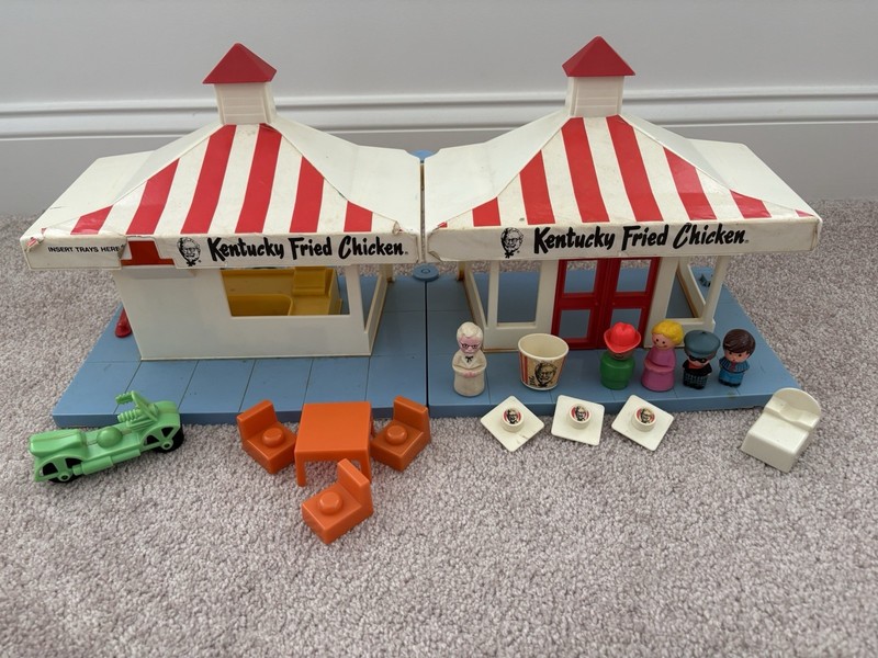 Vintage Child Guidance Kentucky Fried Chicken KFC Playset w/Colonel Sanders RARE