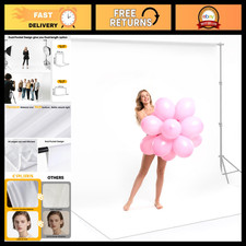 10x20ft White Photography Backdrop - Dual-Pocket Design for Portraits Parties