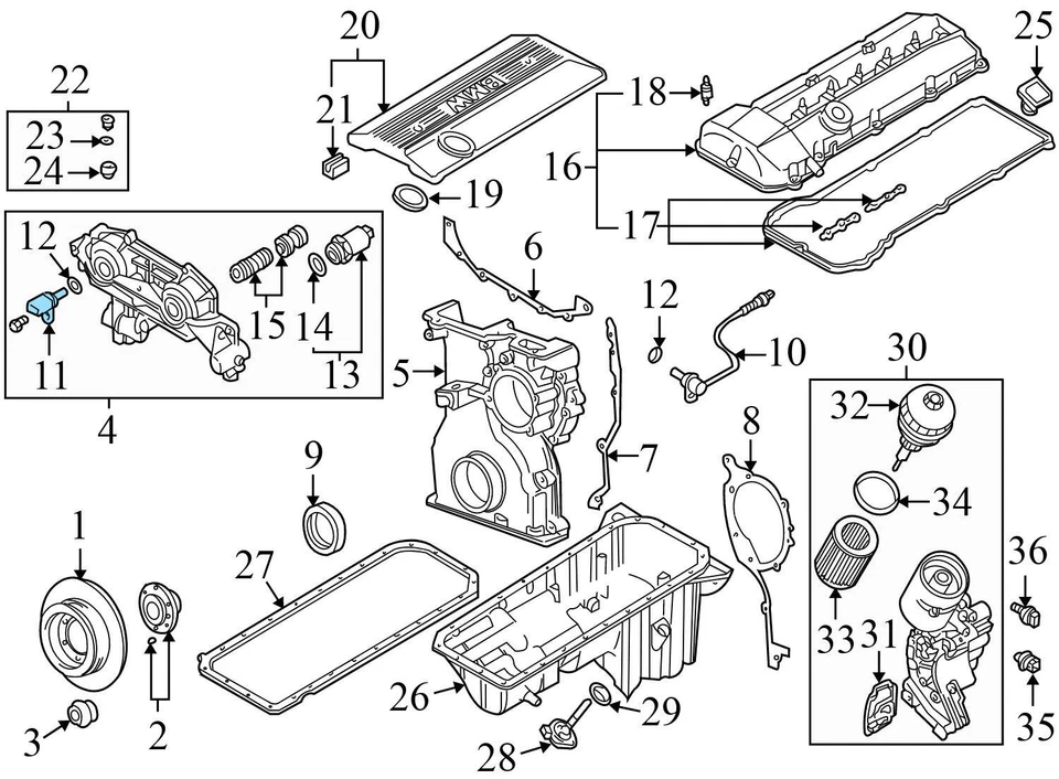 BMW 330I 2001-2005 - Sensor de posición de levas / levas 7518628 Foto 3 de 4